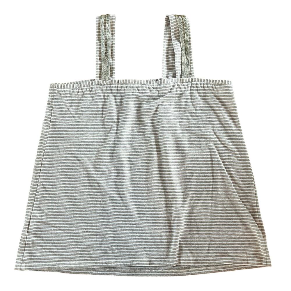 Soft Surroundings Gold Striped Tank Top Metallic Trim Large - Picture 3 of 4